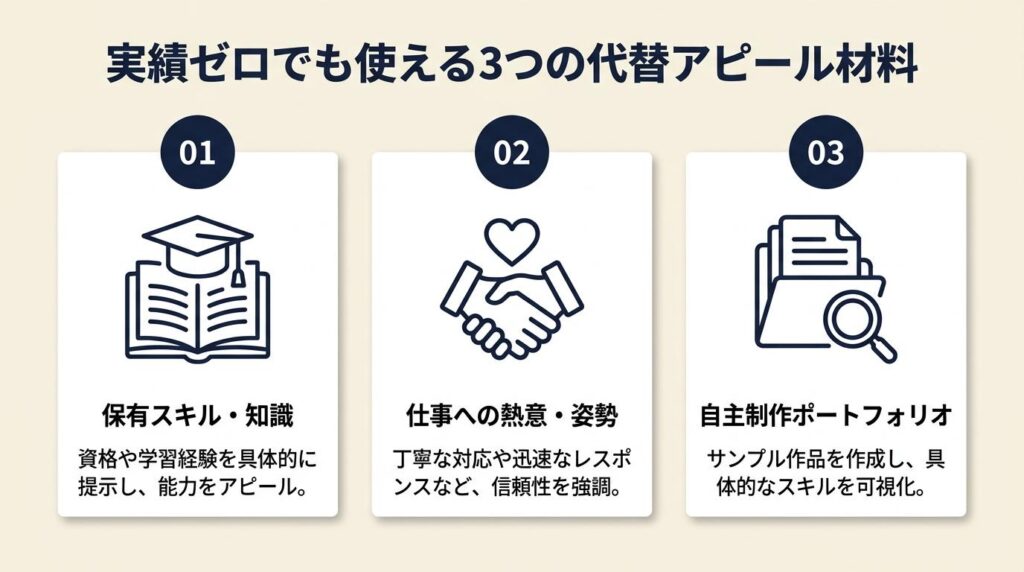 実績ゼロでも使える3つの代替アピール材料