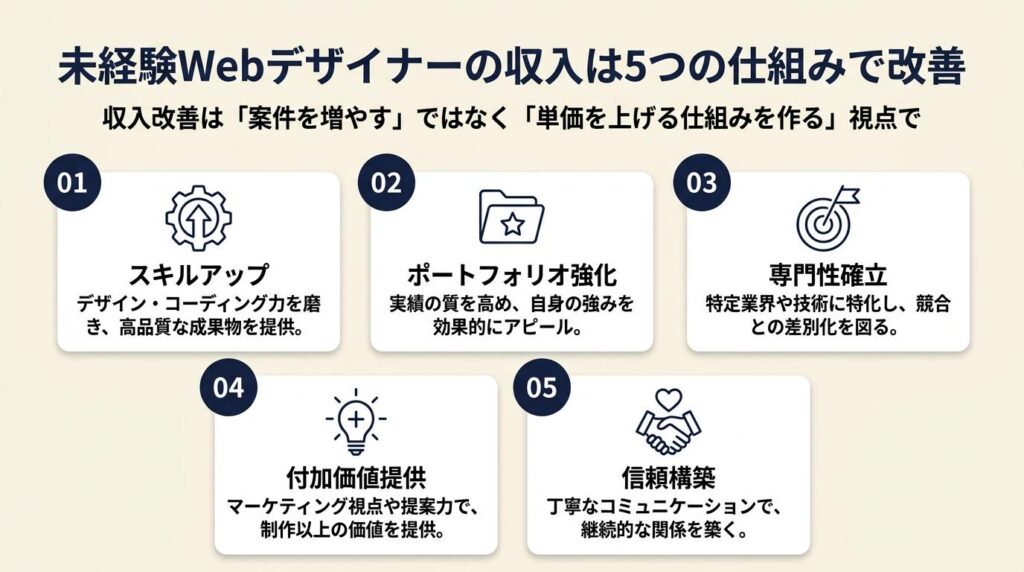 未経験Webデザイナーの収入は5つの仕組みで改善