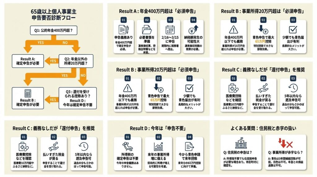 65歳以上個人事業主の申告要否は3分で診断