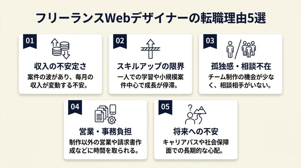 フリーランスWebデザイナーの転職理由は5パターン