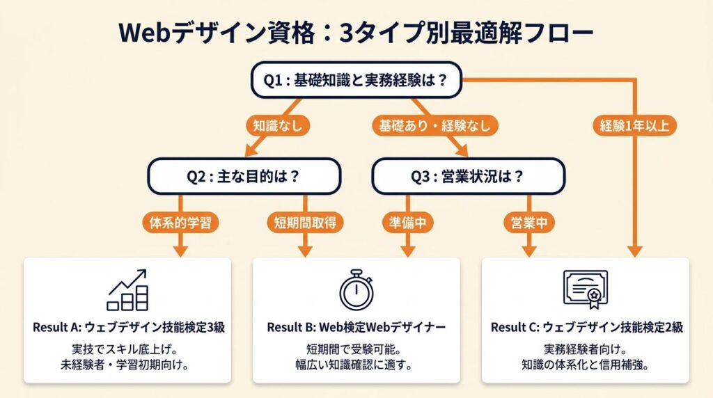 Webデザイン資格は3タイプ別に最適解が異なる
