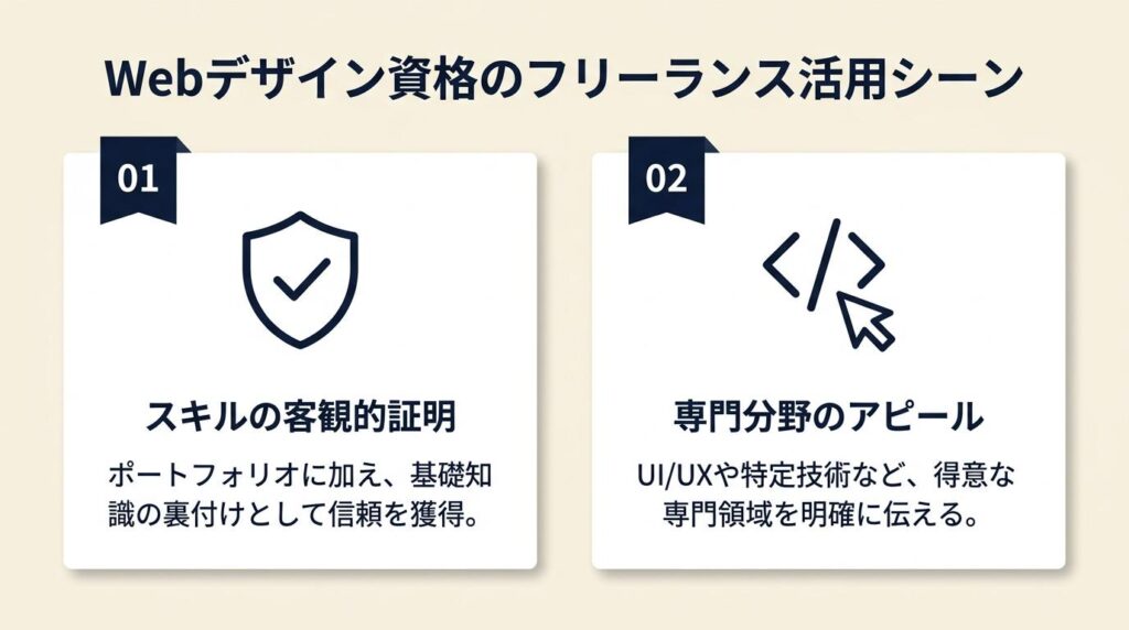 Webデザイン資格はフリーランスで2つの場面に活用できる