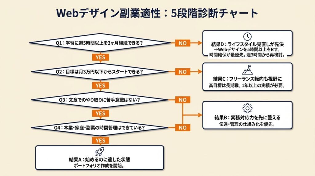 webデザイン副業を3分で診断:向いているか5段階チェック