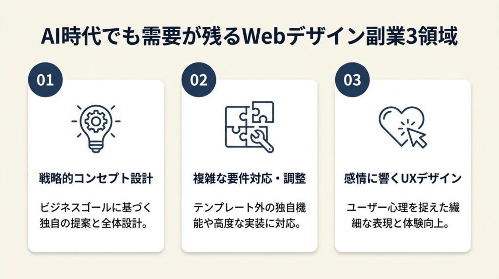 AI時代でもwebデザイン副業は需要が残る3つの領域