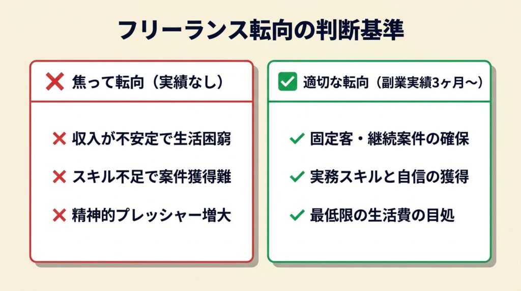 フリーランス転向は副業実績3ヶ月が最低ライン