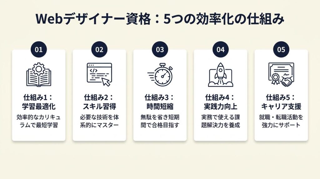 webデザイナー資格は5つの仕組みで効率化