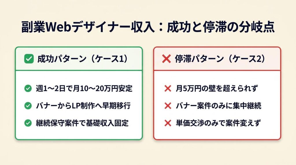 副業Webデザイナーの収入は2パターンで明暗が分かれる