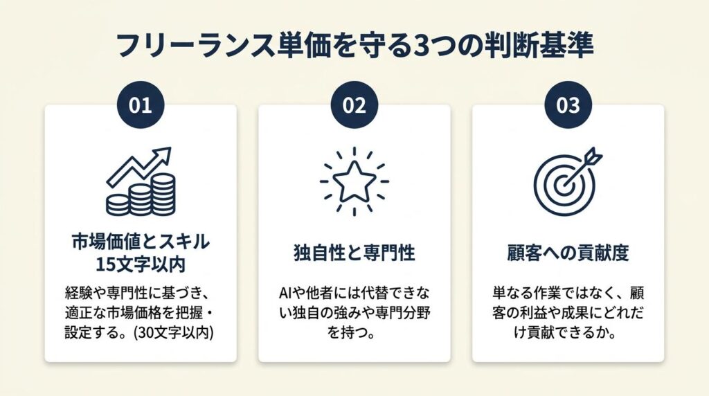 フリーランス単価を守る3つの判断基準
