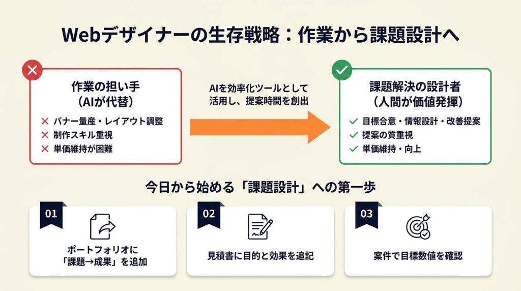 WebデザイナーはAI後も課題設計で生存する