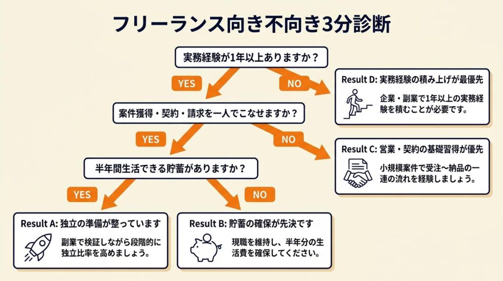 フリーランス向き不向きを3分で診断