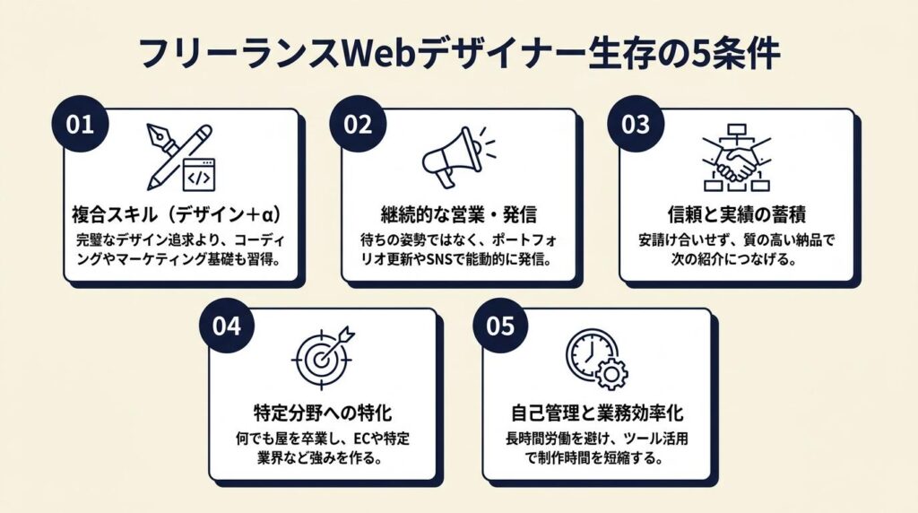 フリーランスWebデザイナーは5条件で生き残る