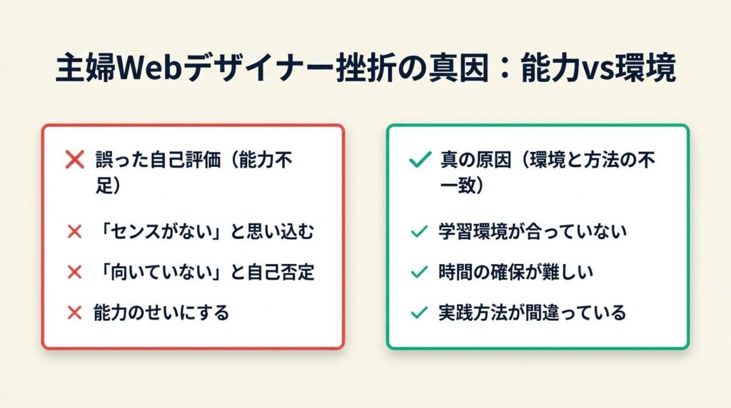 主婦Webデザイナーが挫折する5つの原因