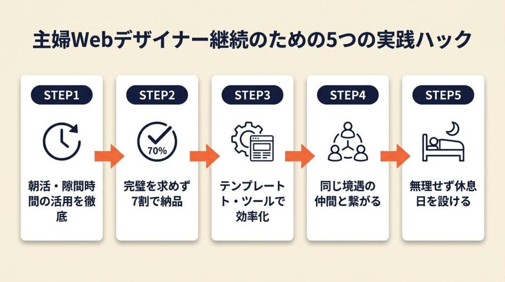 主婦Webデザイナーが続けるための5つの実践ハック