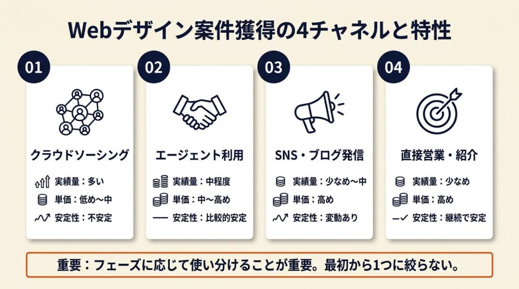 Webデザイン案件は4チャネルで獲得