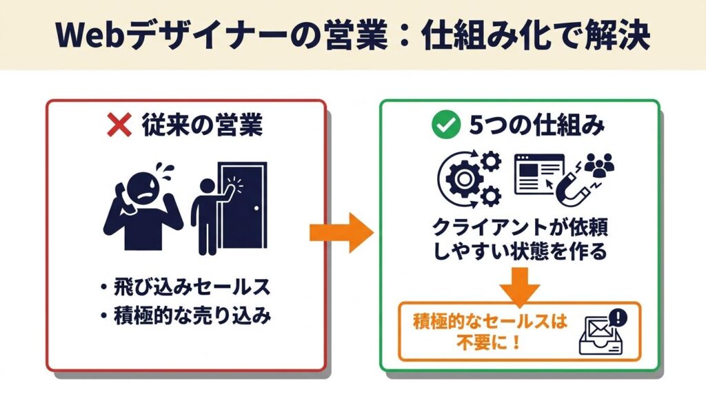 Webデザイナーの営業は5つの仕組みで解決